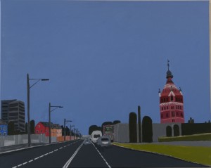 James P Kinsella, 'Raxstraße, Wasserturm', 2013, 80cmx100cm, acrylic on canvas. (640x511)